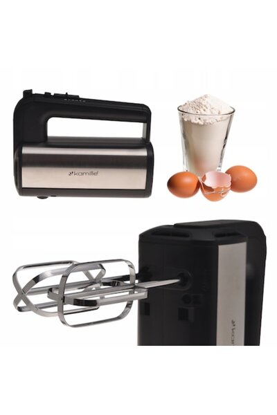 Kamille KM-6758 Hand Mixer, 5 speeds, TURBO function, stainless steel/plastic, 200W