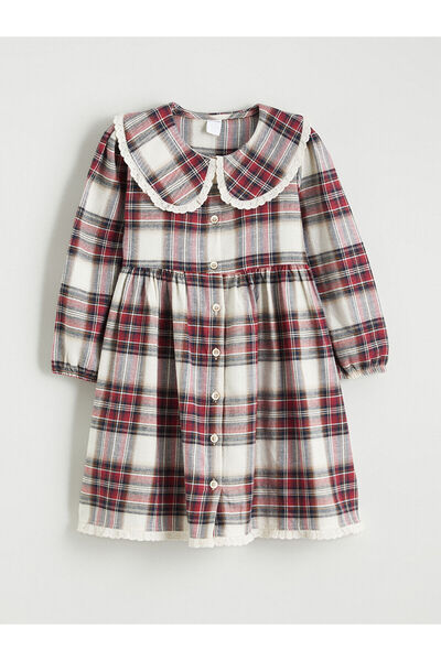 LC Waikiki Lcw Kids Bebe Collar Plaid Girl's Dress