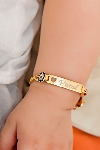 Flamingo 925 Ayar Gümüş Uğur Böcekli Nazar Isim Yazılı Erkek Bebek Künyesi