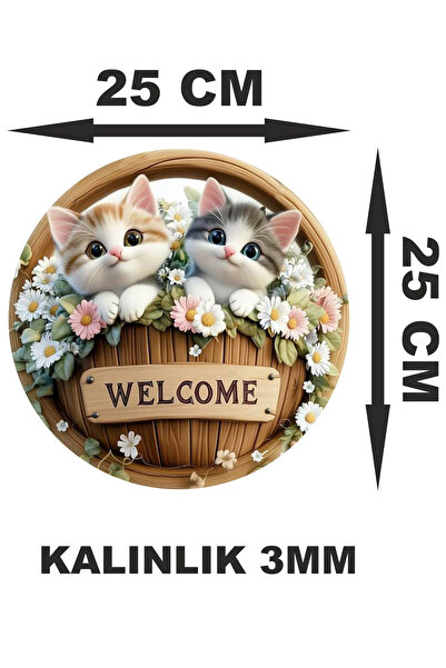 YALOVA SHOP UV Baskı Modern Tasarım Şık Kapı Süsü Welcome Kapı Süsü