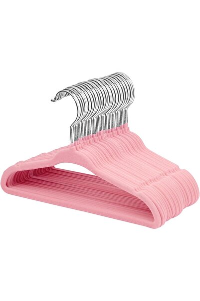 Generic ManGotree Velvet Baby Hangers with Swivel Hook, Notched Shoulder (30-Pack, Pink)