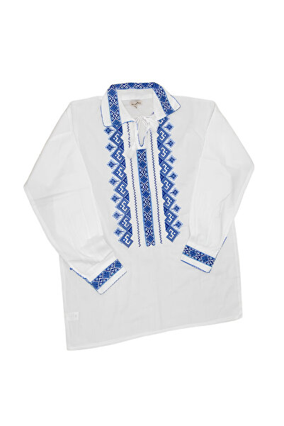 Inovius Men's White Shirt with Geometric Pattern - CTI01 3XL