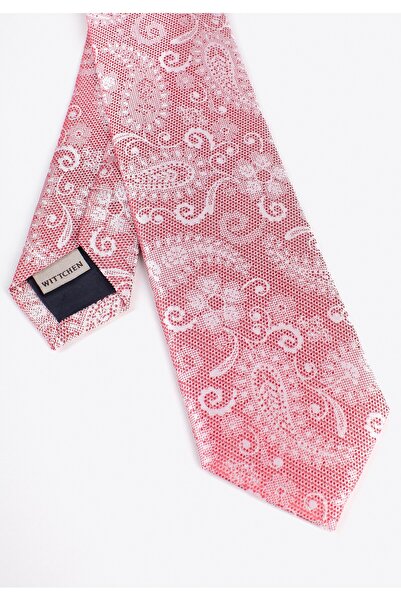 Wittchen Men's Patterned Silk Tie White and Red White and Red Silk