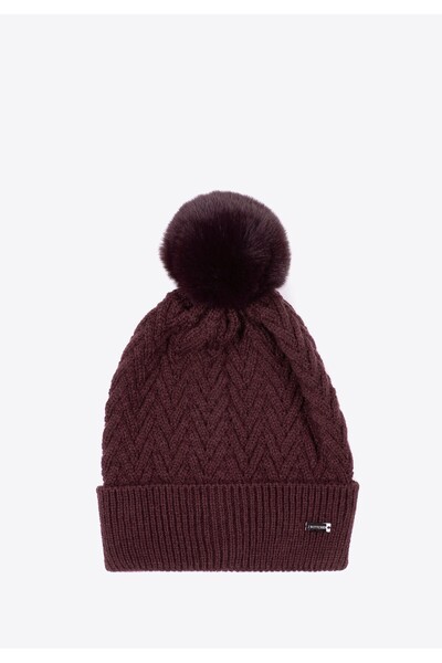 Wittchen Șapcă Herringbone pentru femei, culoare prună, acrilic prună