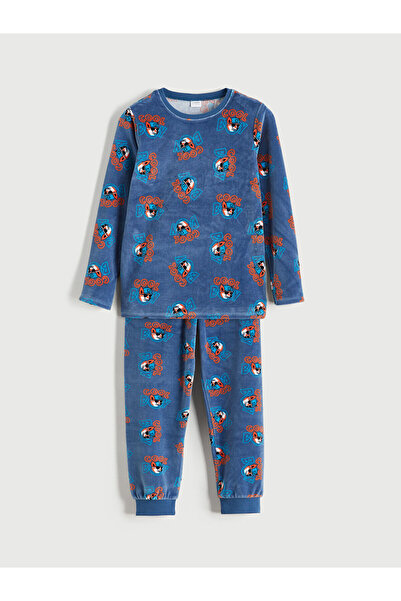 LC Waikiki Peak Yeni Sezon Bisiklet Yaka Kadife Erkek Çocuk Pijama Takımı
