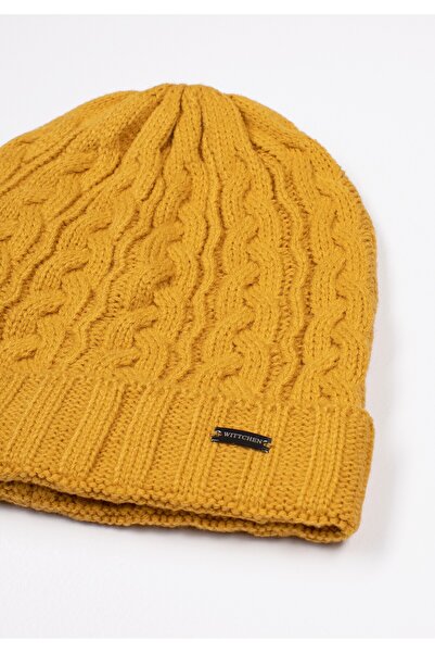 Wittchen Women's Yellow Acrylic Cable Knit Hat