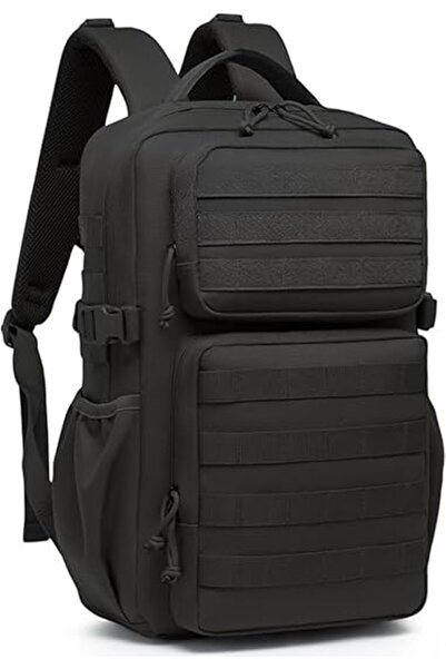 Generic Backpack for Men Waterproof Daypack 3 Day Assault Pack Bag with Water Bottle Holder, Black, 30L