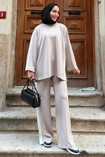 benguen Side Stripe Suit Z5713 Beige