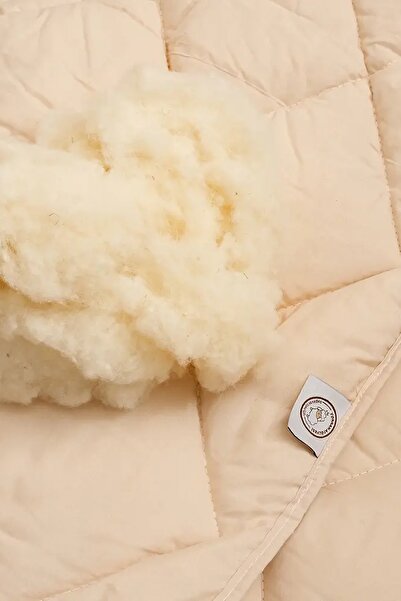 yasetex tasarım Double Wool Quilt 195X215 cm - 100% Lamb Wool, 3 Kg, Breathable, Sweat-Free, 4 Seasons Comfort