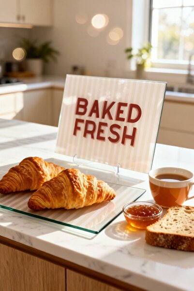 EVLE Baked Fresh Patterned Luxury Glass Cutting Board 25X35 cm