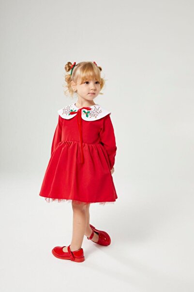 Butik Red Bow Detailed New Year's Dress