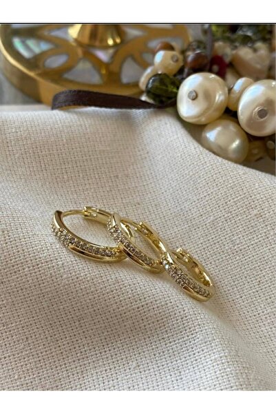 XUPING JEWELRY 14K RENK HALKA TAŞLI 3'LÜ KÜPE SET