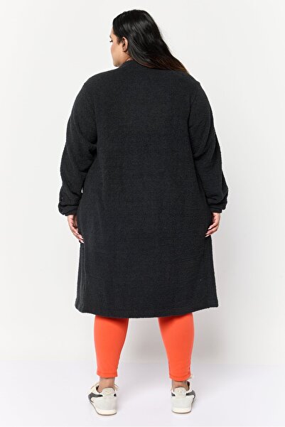 adidas Women Sportswear Fit Long Sleeve Fuzzy Outdoor Cardigan, Black