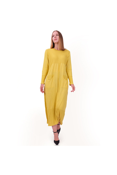 First Örme Sıfır Yaka Triko Elbise