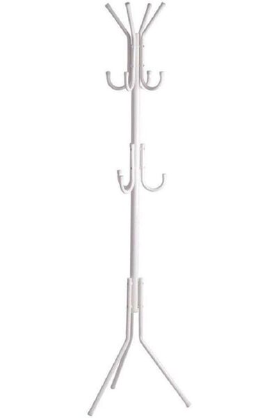 Showay Metal Freestanding Coat Rack with Umbrella Holder - White