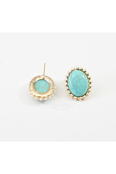 momqi Retro Turquoise Steel Earrings