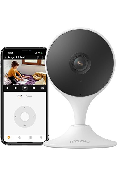 Imou كاميرا Cue 2 صغيرة داخلية بدقة 3 ميجابكسل (2K) - رؤية ليلية، صوت ثنائي الاتجاه، كشف الإنسان