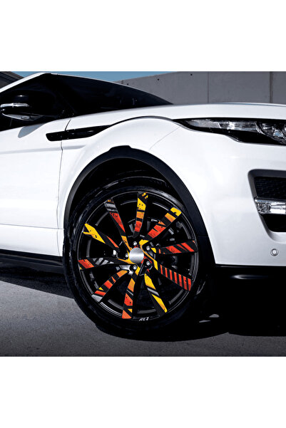 Avex Set de 4 folii autoadezive cu imprimeu pentru exterior cu EcoSolvent, pentru decorarea jantelor auto