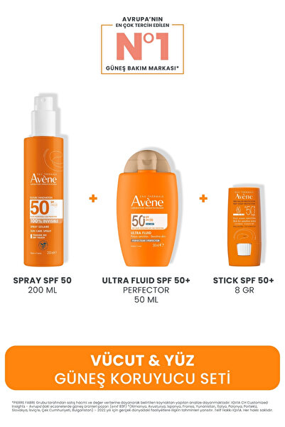 Avene Vücut & Yüz Güneş Koruyucu Seti (Spray 200 ML + Ultra Fluid Perfector 5...