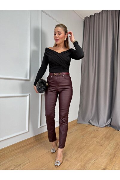 Size Özgü Bordo Yeni Mumlu Jean