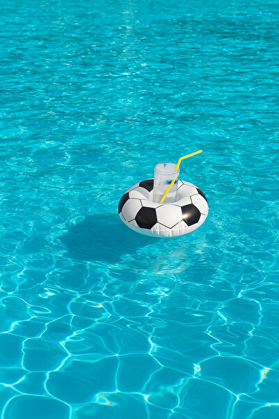 Boldy Football Ball Pattern Cup Holder Inflatable-Floating Drink Holder-Inflatable Soccer Ball Cup Holder-Cup Holder