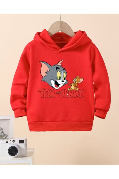 oneagılyazı Tom și Jerry cu imprimeu Elegant cu glugă Swea tricou