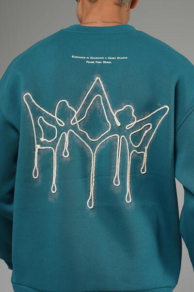 king brich Світшот з великим коміром, з вишитим логотипом