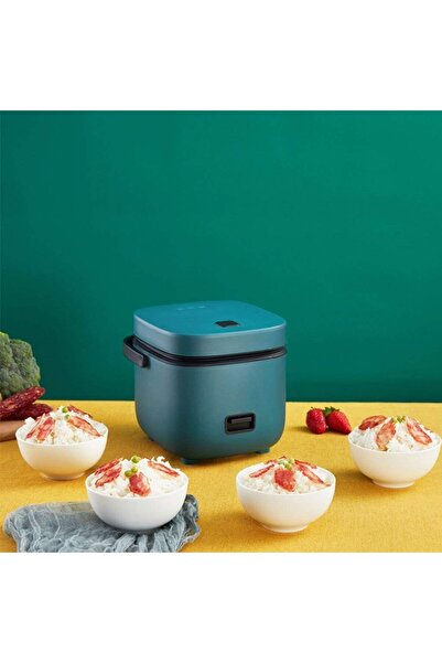 Genaric طنجرة أرز صغيرة، سعة 1.2 لتر، تحافظ على الحرارة، خزان داخلي غير لاصق، مناسبة لشخص أو شخصين، لطهي الحساء والأرز