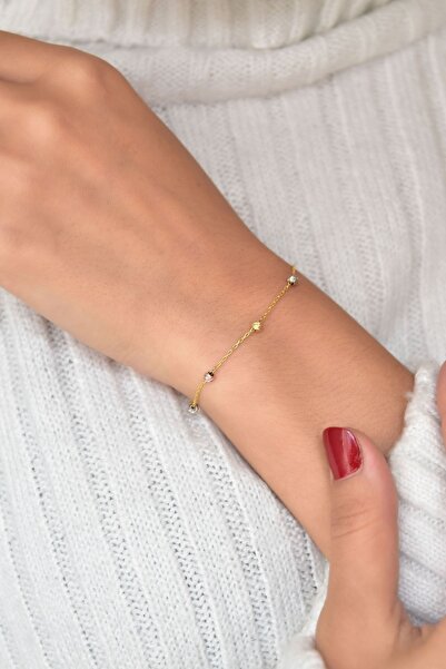 Flamingo 925 Ayar Gümüş Üç Renk Dorika Toplu Kadın Bileklik