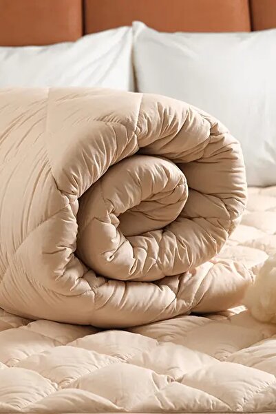 yasetex tasarım Double Wool Quilt 195X215 cm - 100% Lamb Wool, 3 Kg, Breathable, Sweat-Free, 4 Seasons Comfort