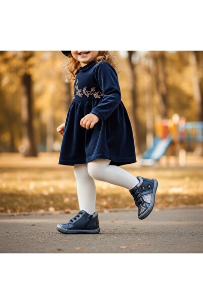 OEM Autumn/winter boots for children, with decorative flower applications, H-812