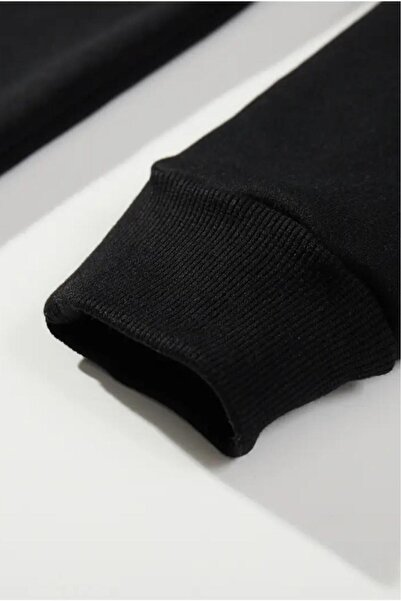 Oksit Silhouette Cat Back Printed Unisex Sweatshirt with Cotton Inside