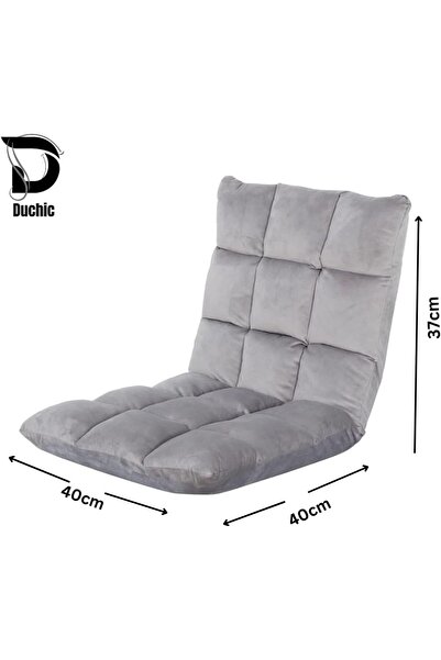Genaric Folding lazy sofa for kids, Sofa Bed with Adjustable Position, Floor Chiar with Back Support (Grey)
