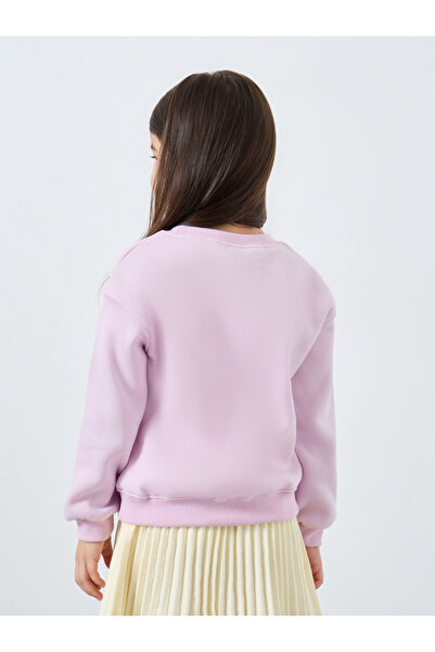 Styli Girls Lilac Heart Ruffle Detail Sweatshirt