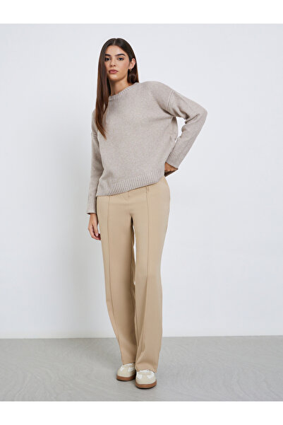 Styli Beige Boxy Fit Knit Sweater