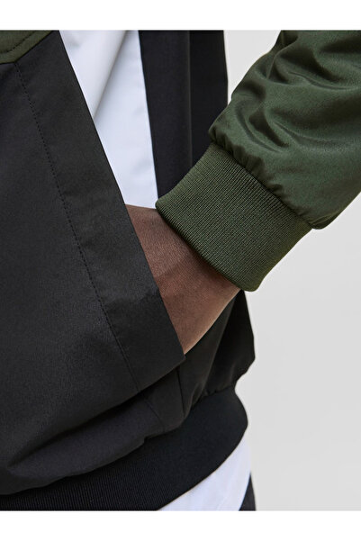 Jack & Jones JJERUSH Color Block Bomber Jacket with Hood