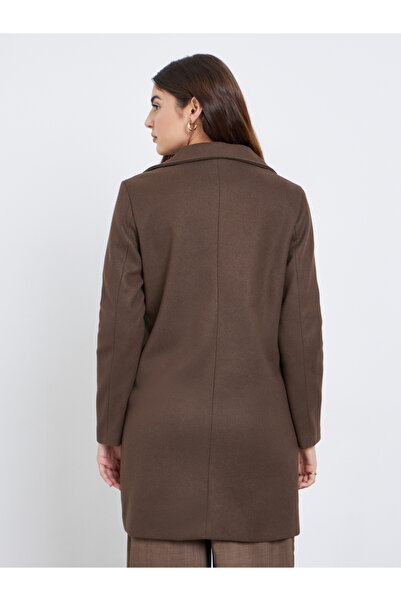 Styli Brown Double-Breasted Wool Like Coat