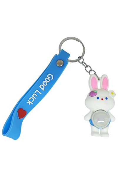 MarDyHome Figured and Lighted Silicone Keychain - Rabbit - Blue