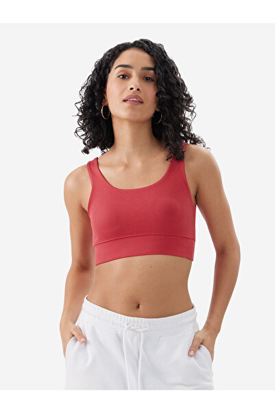 The Souled Store By Styli Red Scoop Neck Ribbed Bralette