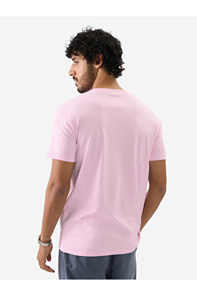 The Souled Store By Styli Men Pink Plain Interlock Cotton T-Shirt
