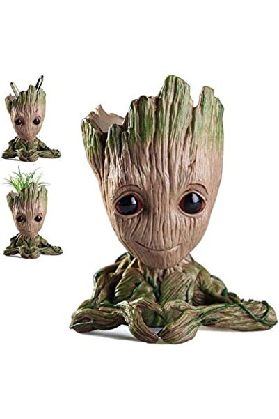 Genaric Guardians of The Galaxy Flowerpot Groot Pen Pot Tree Man Pens Holder or Flower Pot, Wood color