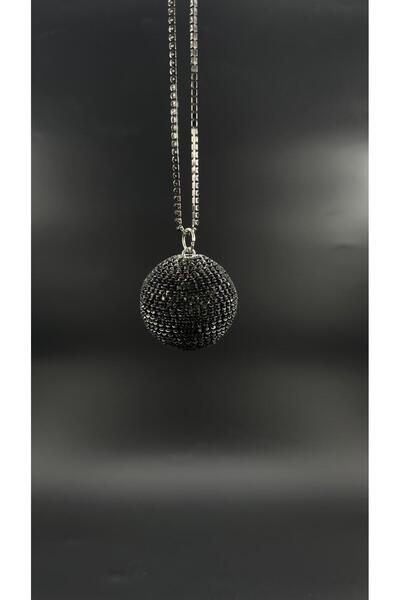 Efe Aks زينة مرآة الرؤية الخلفية على شكل كرة ديسكو من الحجر الأسود مقاس 5 سم، زينة مرآة براقة وفخمة