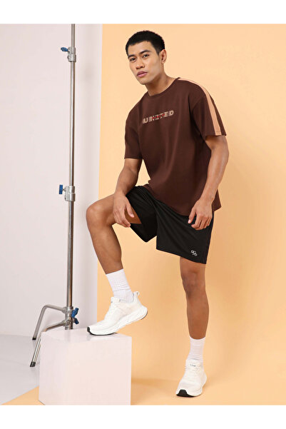 Cult By Styli Men Brown Typography Print Short Sleeve T-Shirt