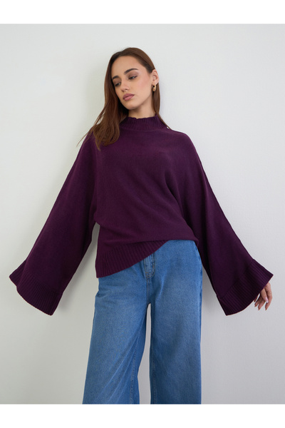 Styli Purple Oversized Knit Sweater