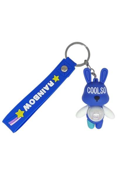 MarDyHome Figured and Lighted Silicone Keychain - Rabbit - Navy Blue