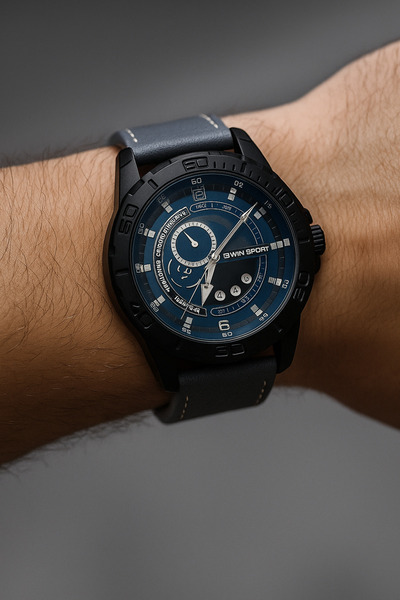 G Sport POLO Deri Kordon Takvimli Lüks Erkek Kol Saati