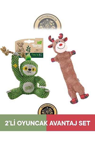 M-PETS تيرا إيكو بو (حيوان كسول) - لعبة كلب كريسماس برينسر (غزال) مجموعة من ق...