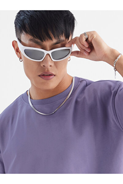 The Souled Store By Styli Men Purple Oversized Cotton T-Shirt