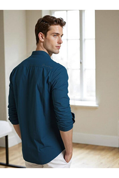 Dennis Lingo By Styli Men Solid Mandarin Collar Casual Shirt