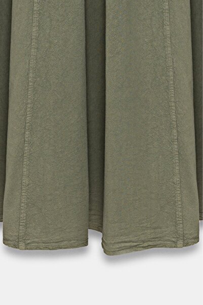 Saade Women's A-Line High Waist Pocketed Flowy Flared Skirt - Textured Linen